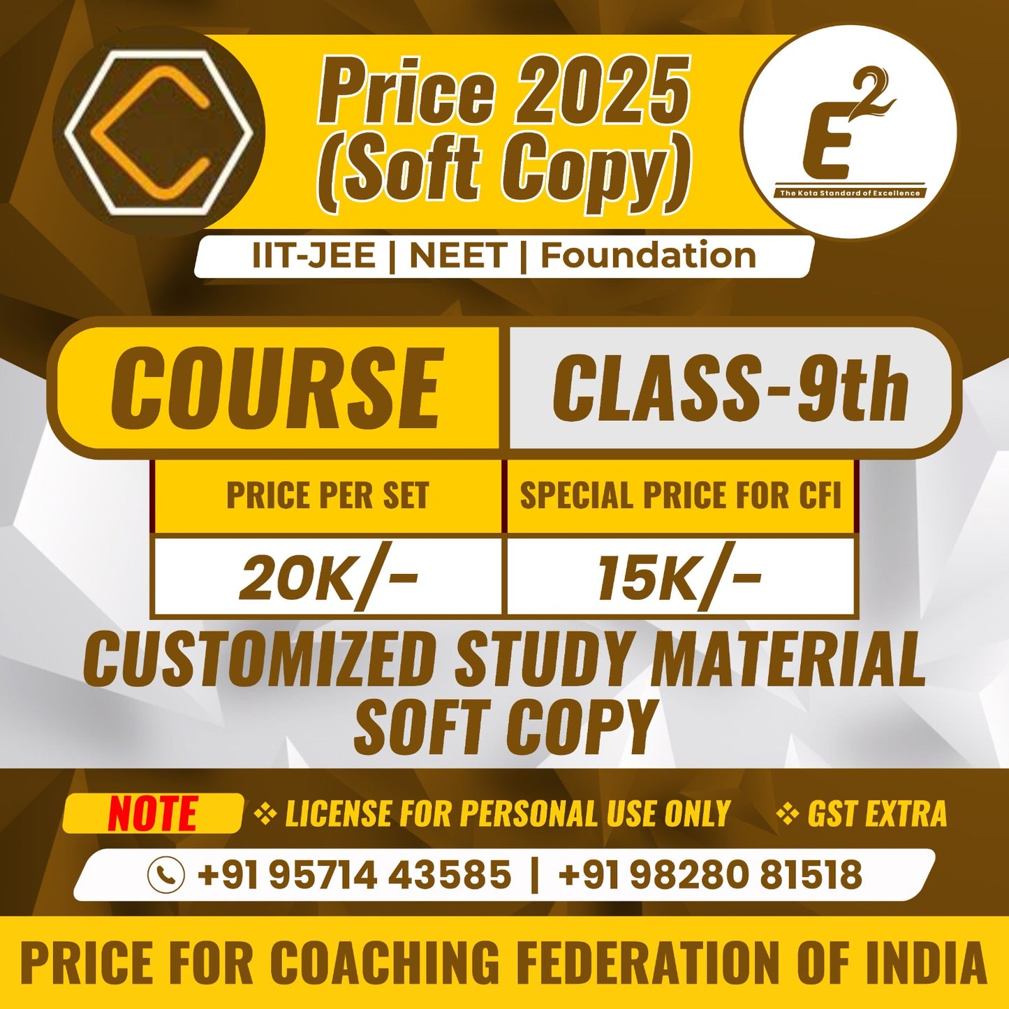 Customized Study Material For Class 9th